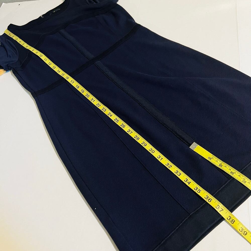 Ann Taylor Navy Crew Neck Short Sleeve Sheath Dress Size 10 - Picture 7 of 7